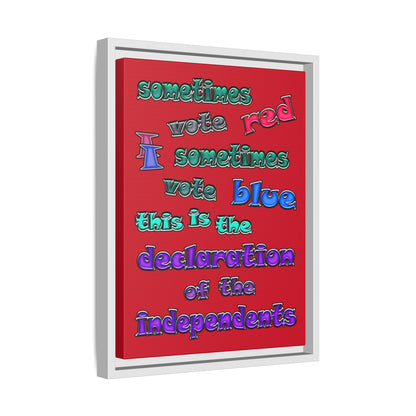 declaration of the independents - framed canvas art (dark red)