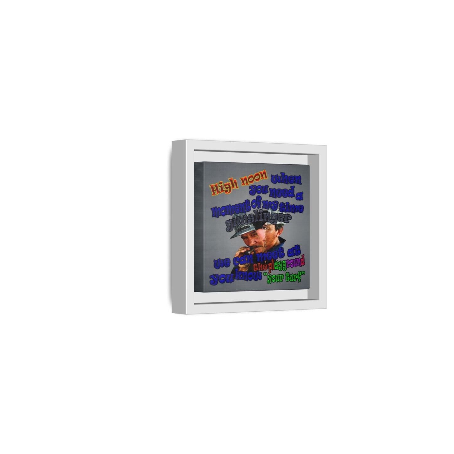 high noon - framed canvas art (grey-light grey)