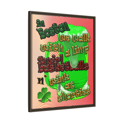 celtics logo - framed canvas art (yellow-orange wave)