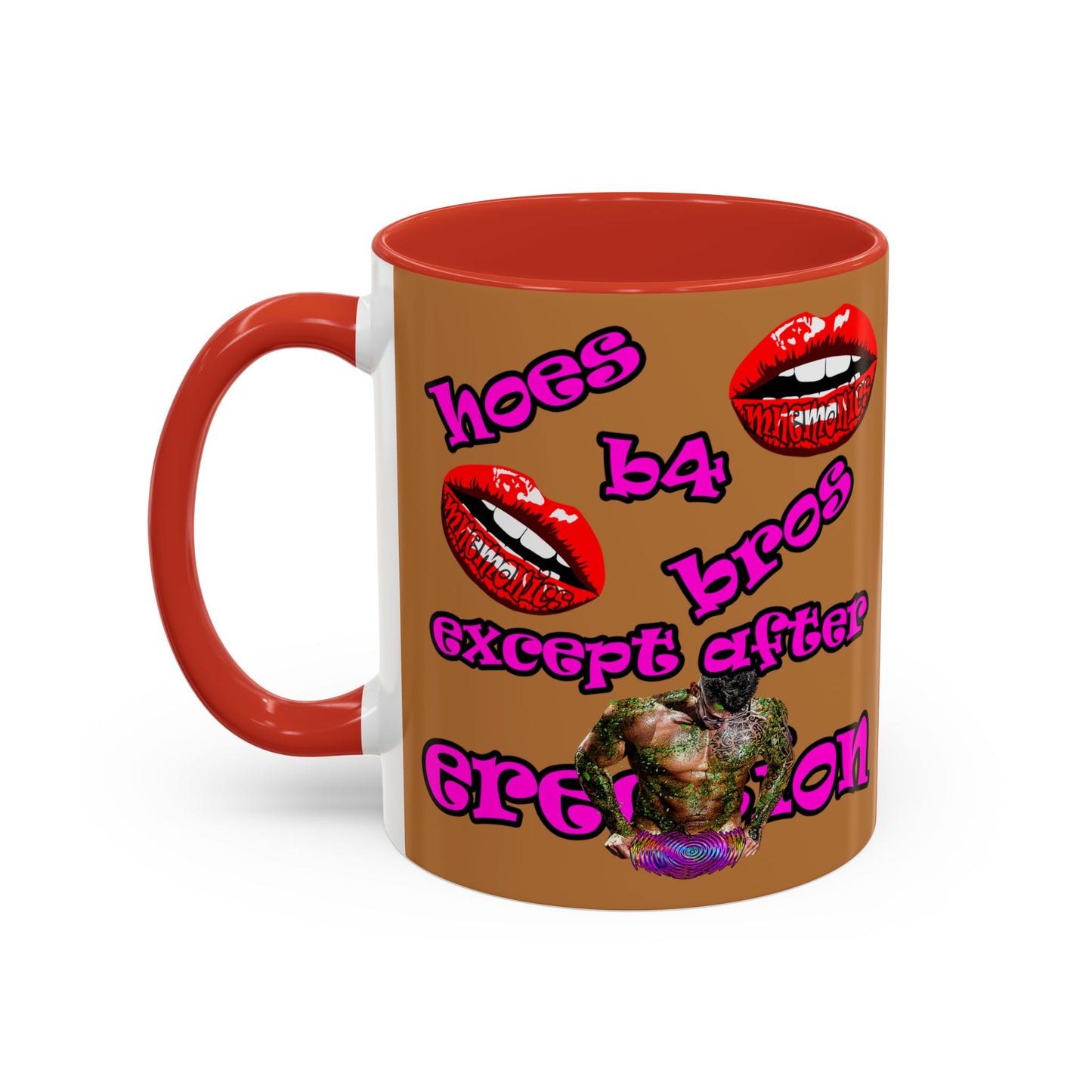hoes b4 bros - Accent Mug (light brown)