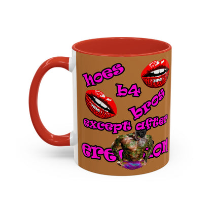 hoes b4 bros - Accent Mug (light brown)