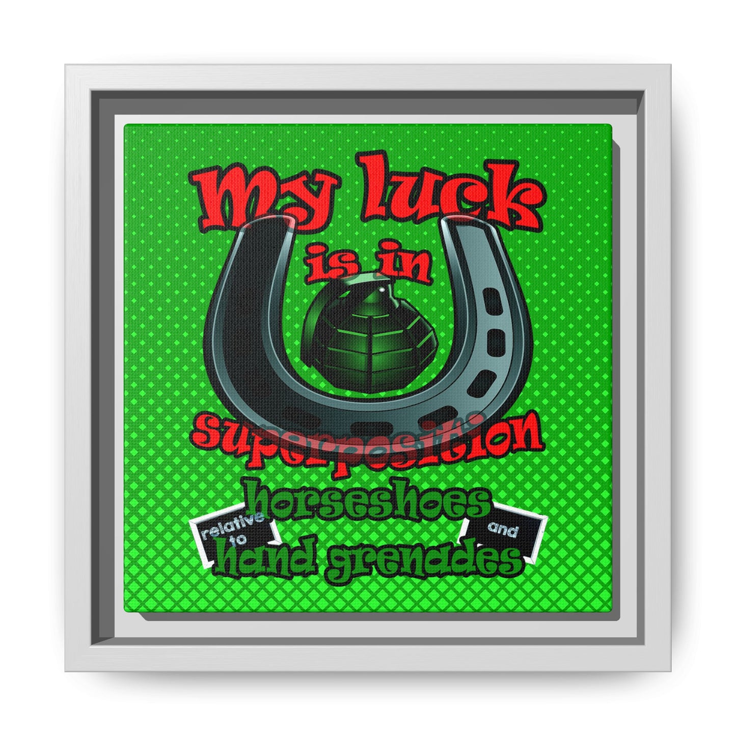 my luck - framed canvas art (logo green)