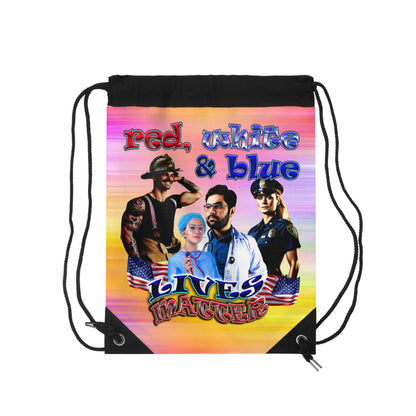 rw&b lives matter - Drawstring Bag (color blur)