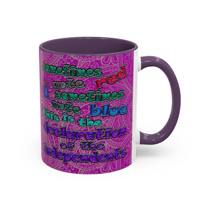 declaration of the independents - Accent Mug (pink swirl)