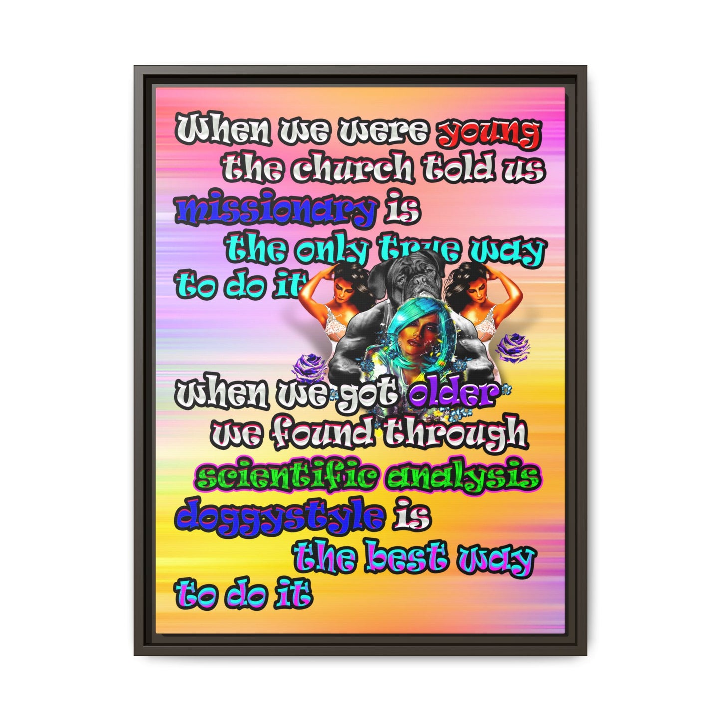 doggystyle - framed canvas art (color blur)