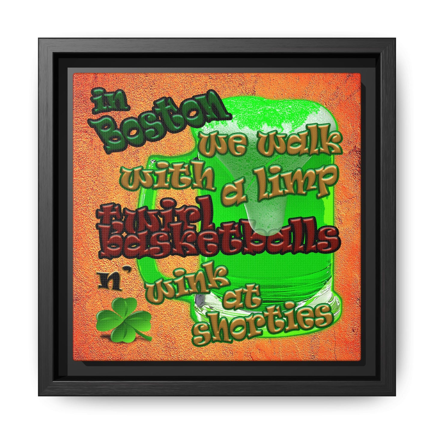 celtics logo - framed canvas art (burnt orange)