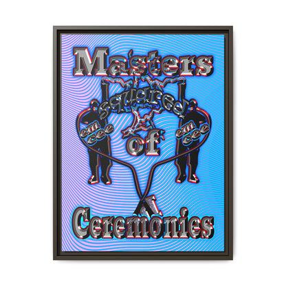 em cee squared - framed canvas art (light blue-purple wave)