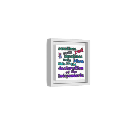 declaration of the independents - framed canvas art (white)