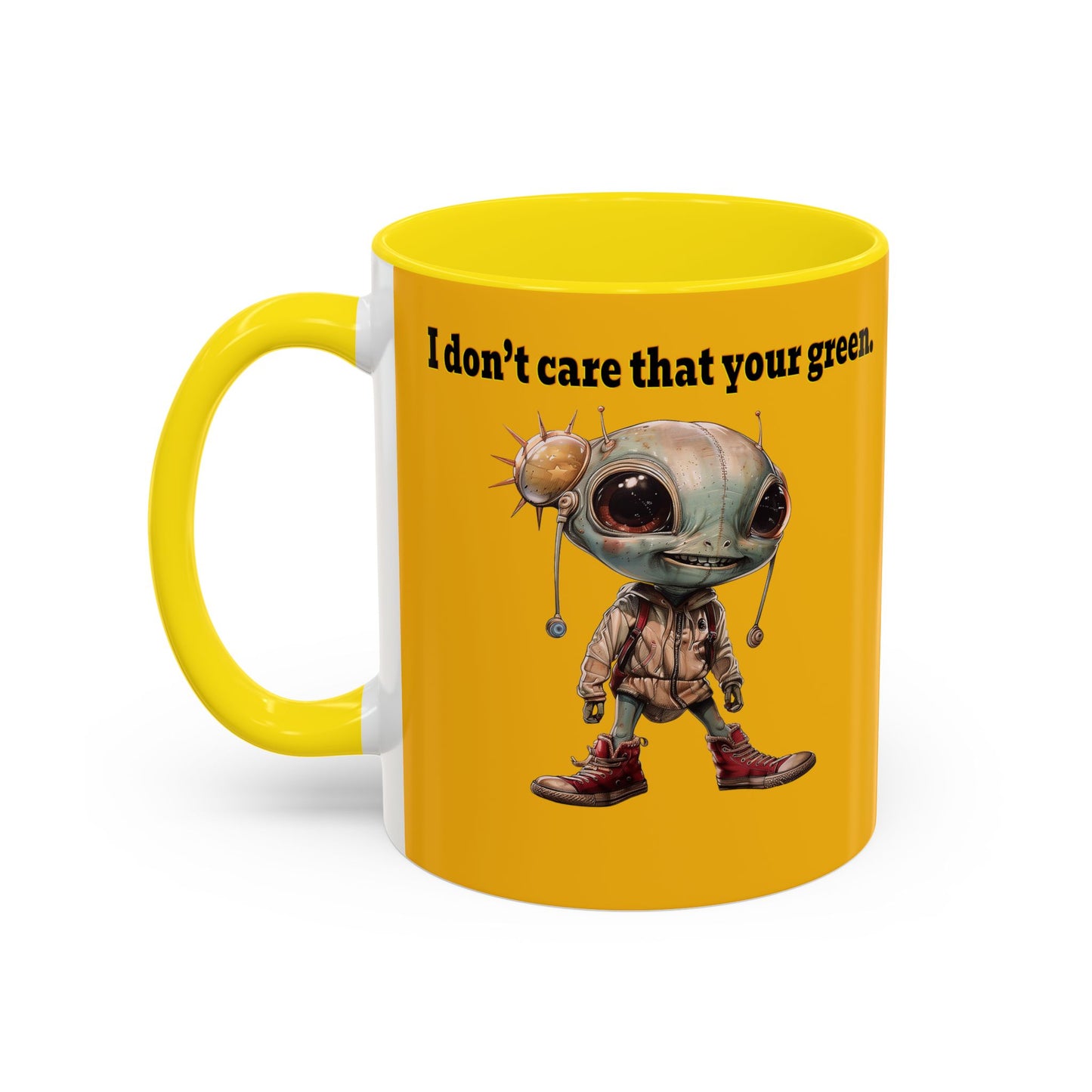 I don't care that your grey - Accent Mug (yellow)