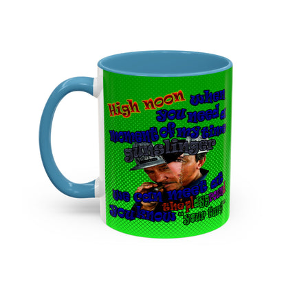 high noon - Accent Mug (logo green)