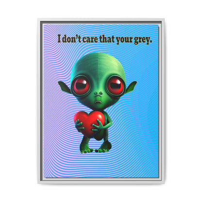 I don't care that your grey - framed canvas art (light blue-purple wave)