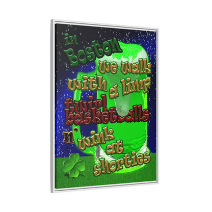 celtics logo - framed canvas art ('snoops' background)
