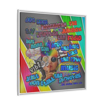 drop the beat - framed canvas art (rainbow split)