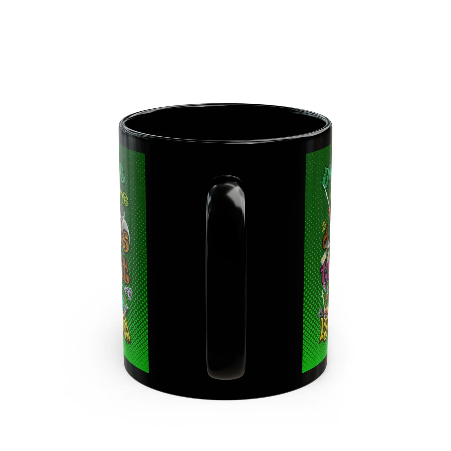 the bum's shit - Black Mug (logo green)