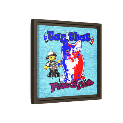 tag that - framed canvas art (faded blue)