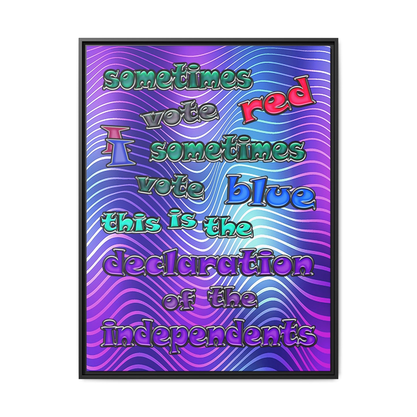 declaration of the independents - framed canvas art (purple wave)