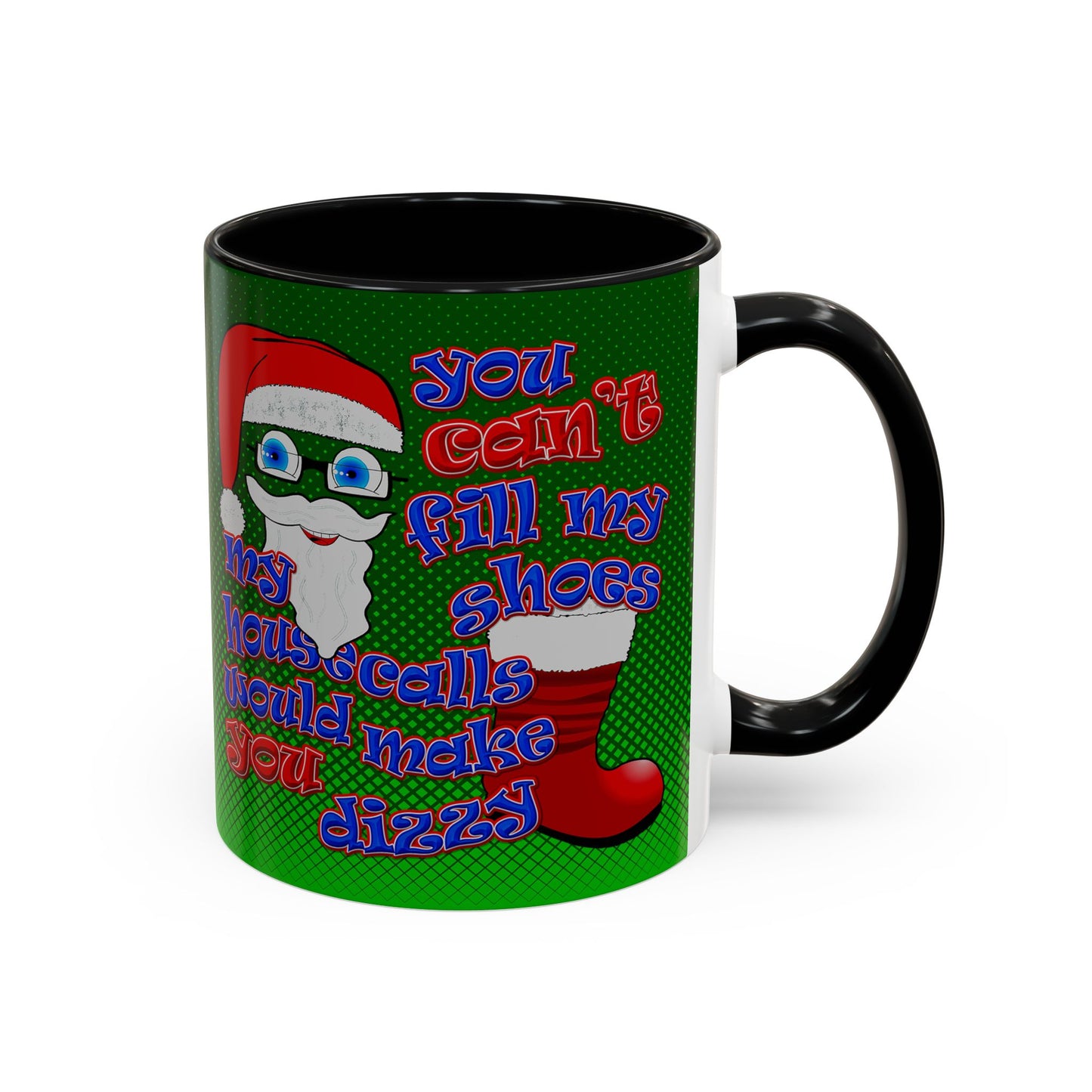 santa's shoes - Accent Mug (logo green)