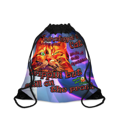 schrodinger's cat - Drawstring Bag (grey-pink wave)
