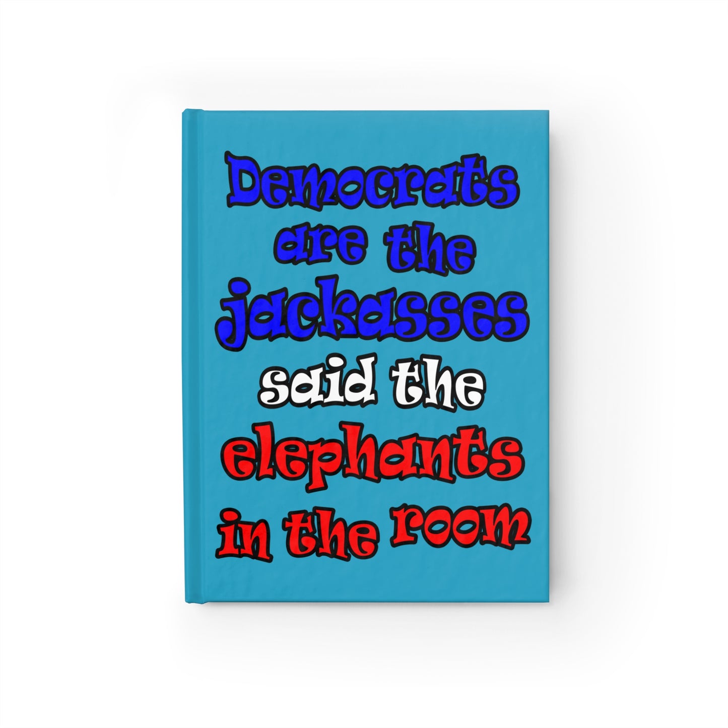 donkeys and elephants - journal-lined (turquoise)