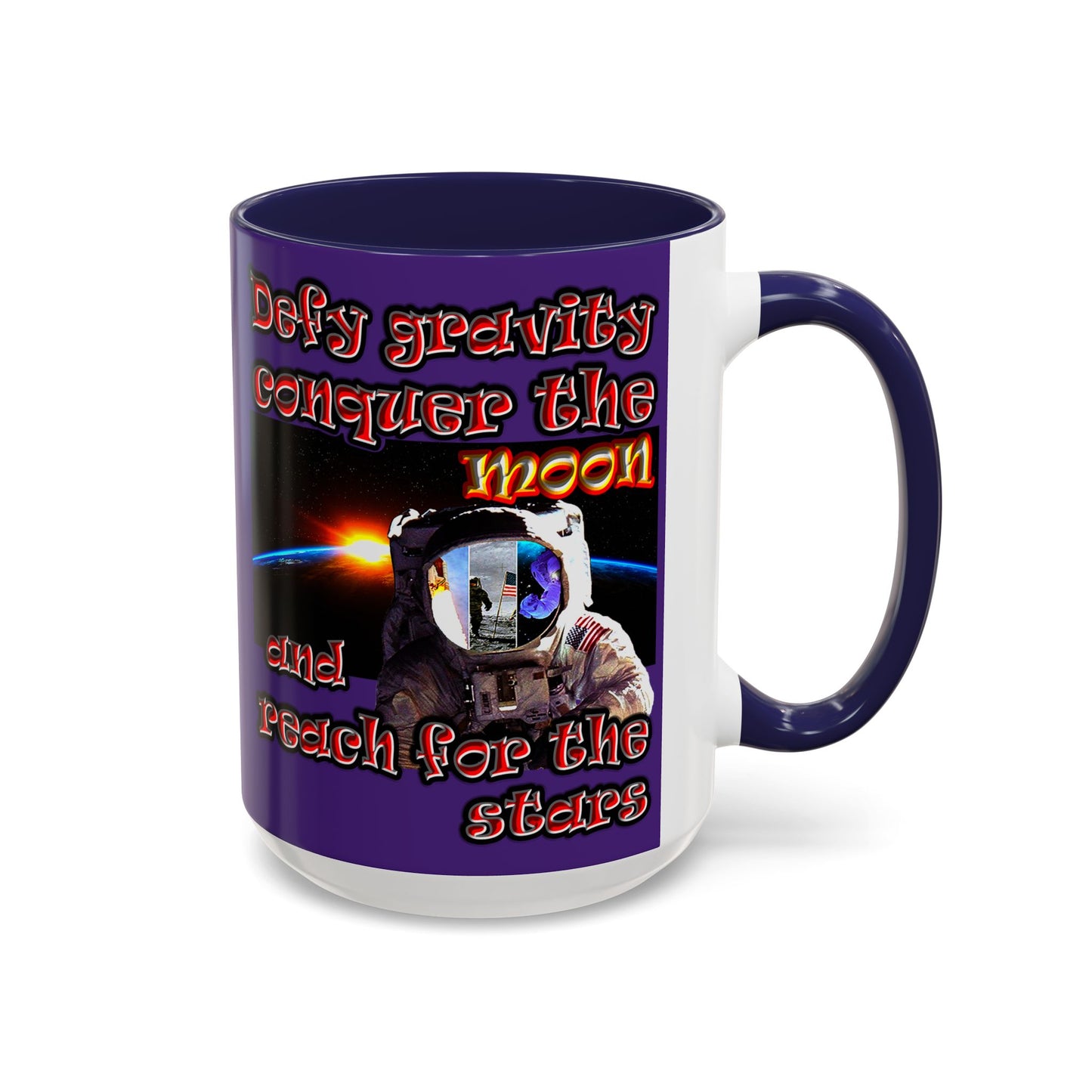 defy conquer reach - Accent Mug (purple)