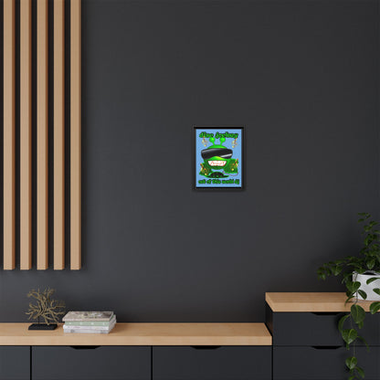 disc jockey - framed canvas art (light blue)
