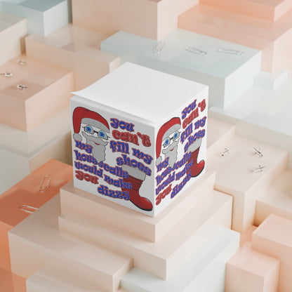santa's shoes - note cube (white)