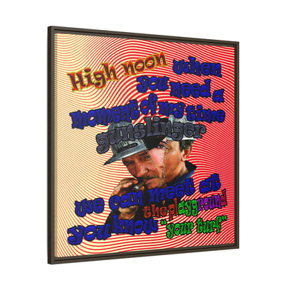 high noon - framed canvas art (yellow-orange wave)