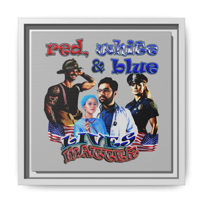 rw&b lives matter - framed canvas art (light grey)