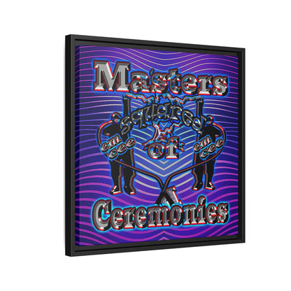 em cee squared - framed canvas art (purple wave)