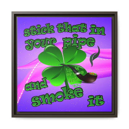 stick that in your pipe and smoke it - framed canvas art (purple-pink wave)
