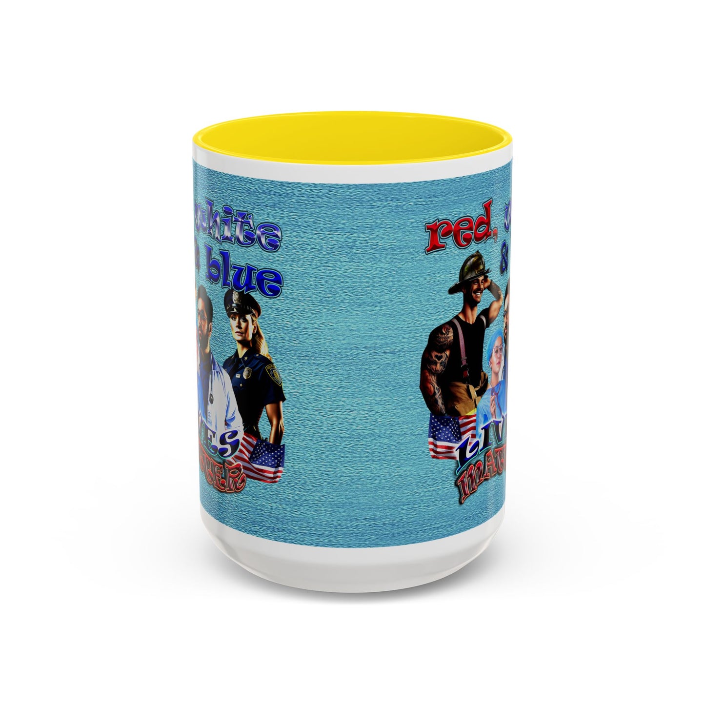 rw&b lives matter - Accent Mug (faded blue)