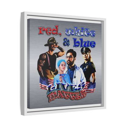 rw&b lives matter - framed canvas art (brushed nickel)