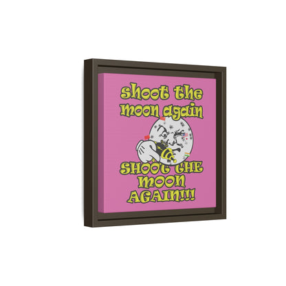 shoot the moon again - framed canvas art (light pink)