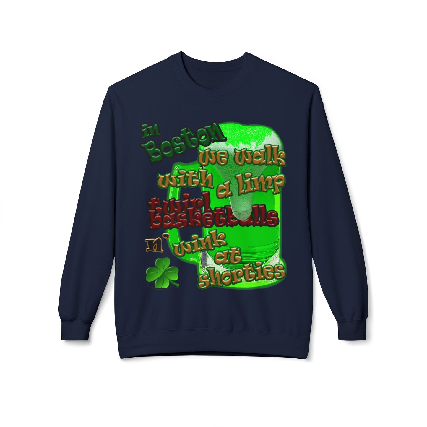 celtics logo - Unisex Midweight Softstyle Fleece Crewneck Sweatshirt