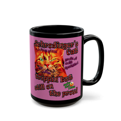 schrodinger's cat - Black Mug (light pink)