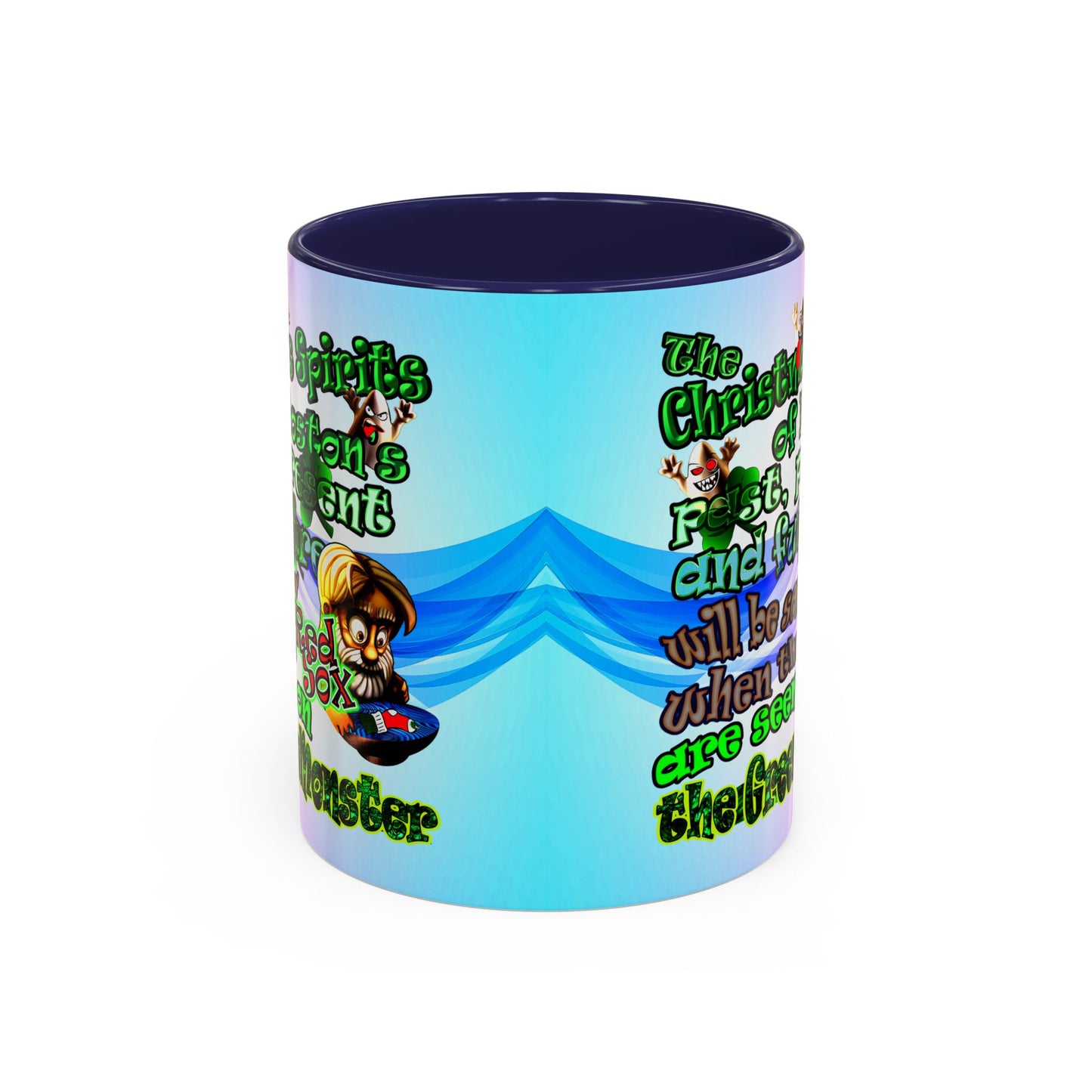 christmas spirits of boston - Accent Mug (light blue-pink wave)