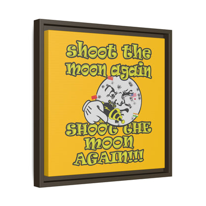 shoot the moon again - framed canvas art (yellow)