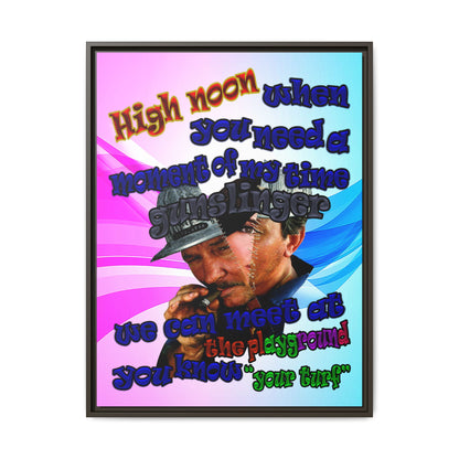 high noon - framed canvas art (light blue-pink wave)