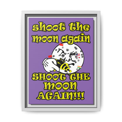 shoot the moon again - framed canvas art (light purple)