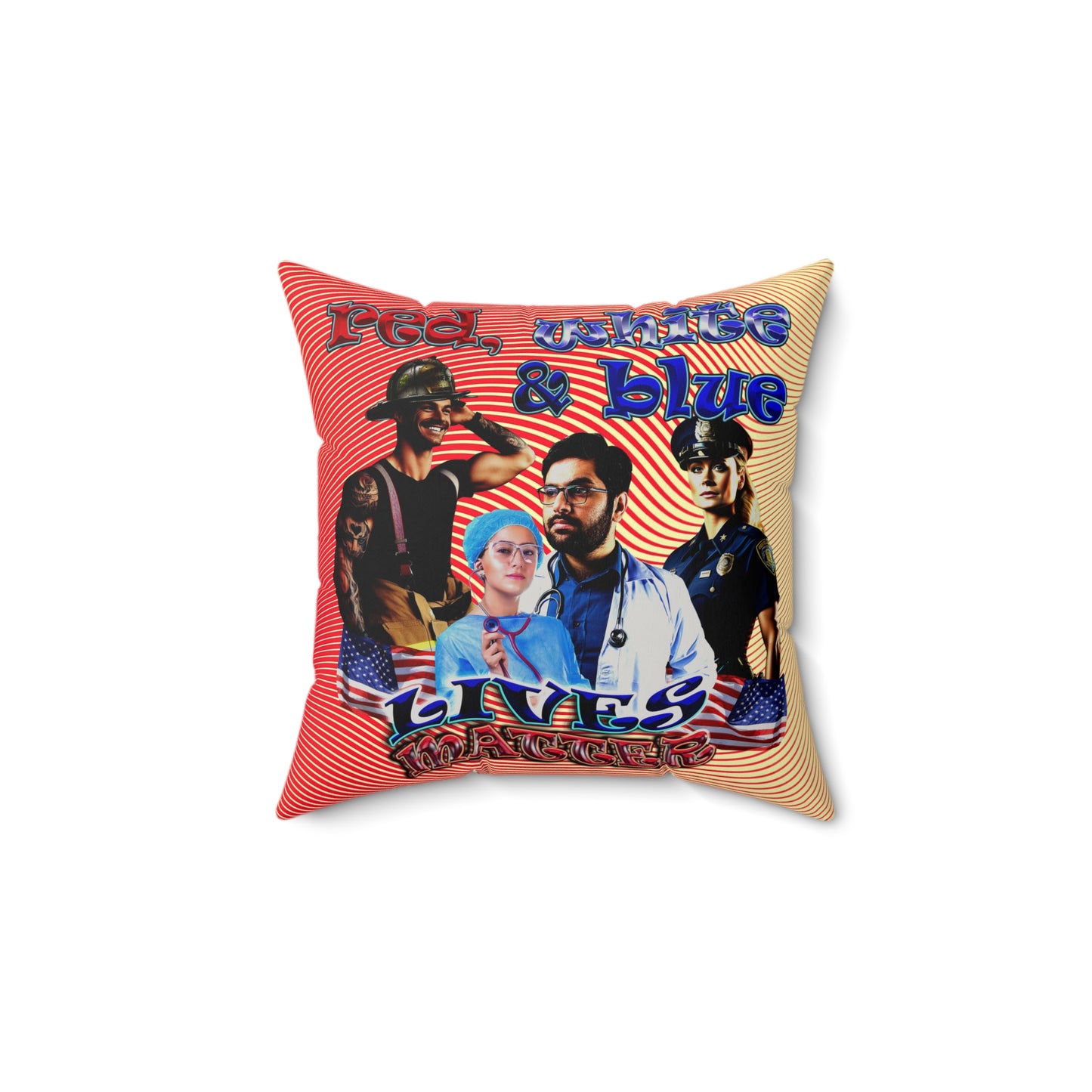 rw&b lives matter - Faux Suede Square Pillow - (yellow-orange wave)