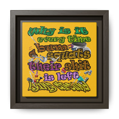 the bum's shit - framed canvas art (yellow)