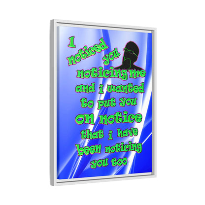 noticed you noticing - framed canvas art (blue-white wave)