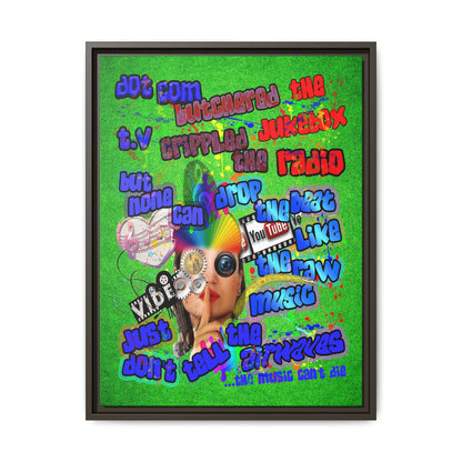 drop the beat - framed canvas art (green turf)