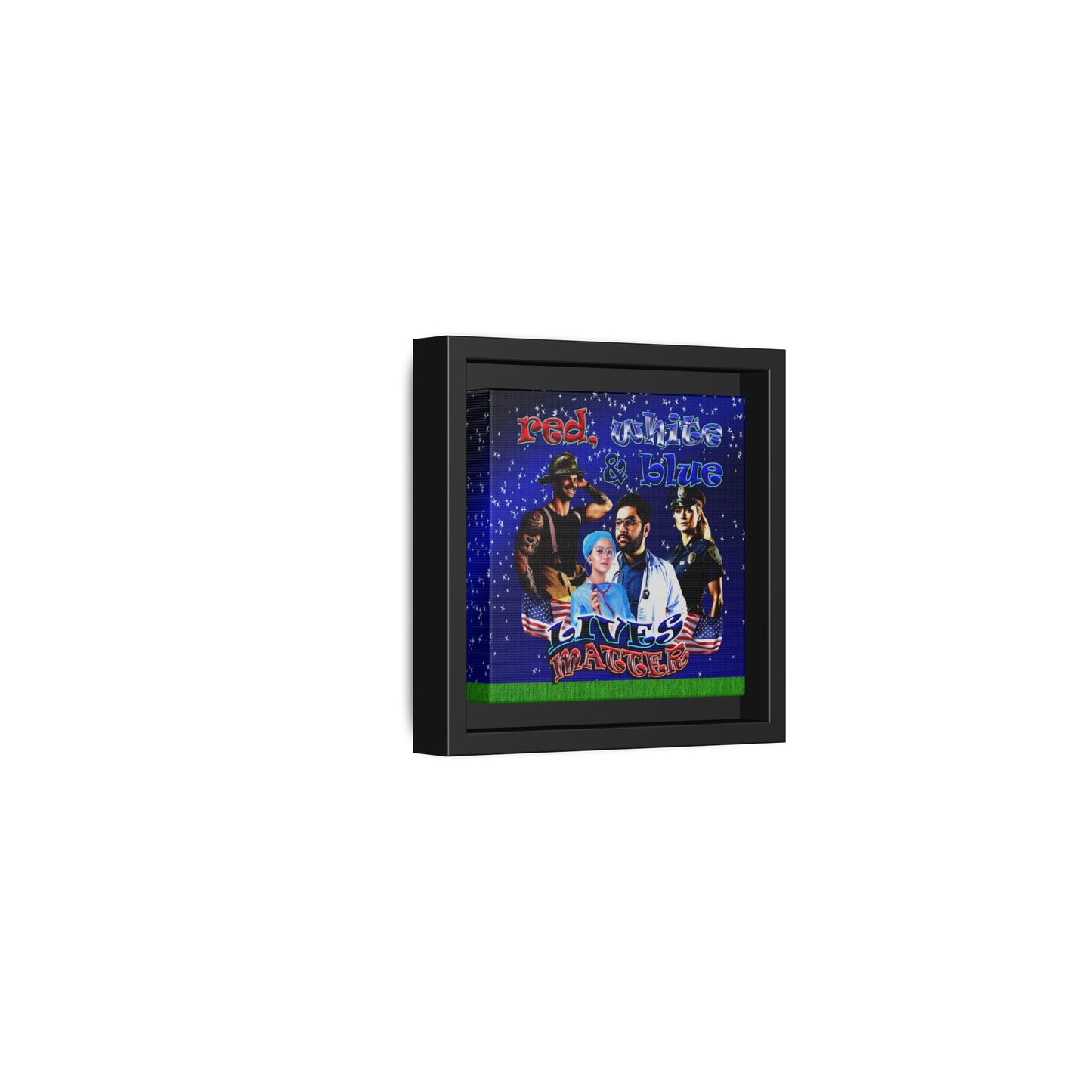 rw&b lives matter - framed canvas art ('snoops' background)