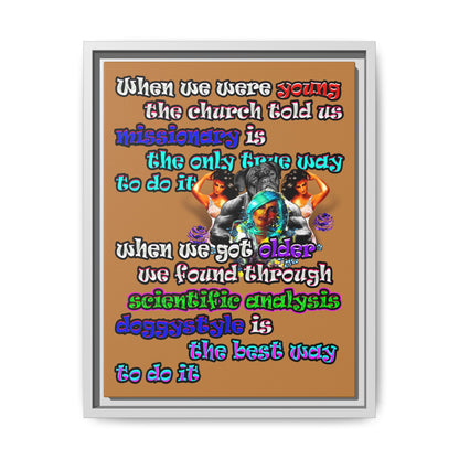 doggystyle - framed canvas art (light brown)