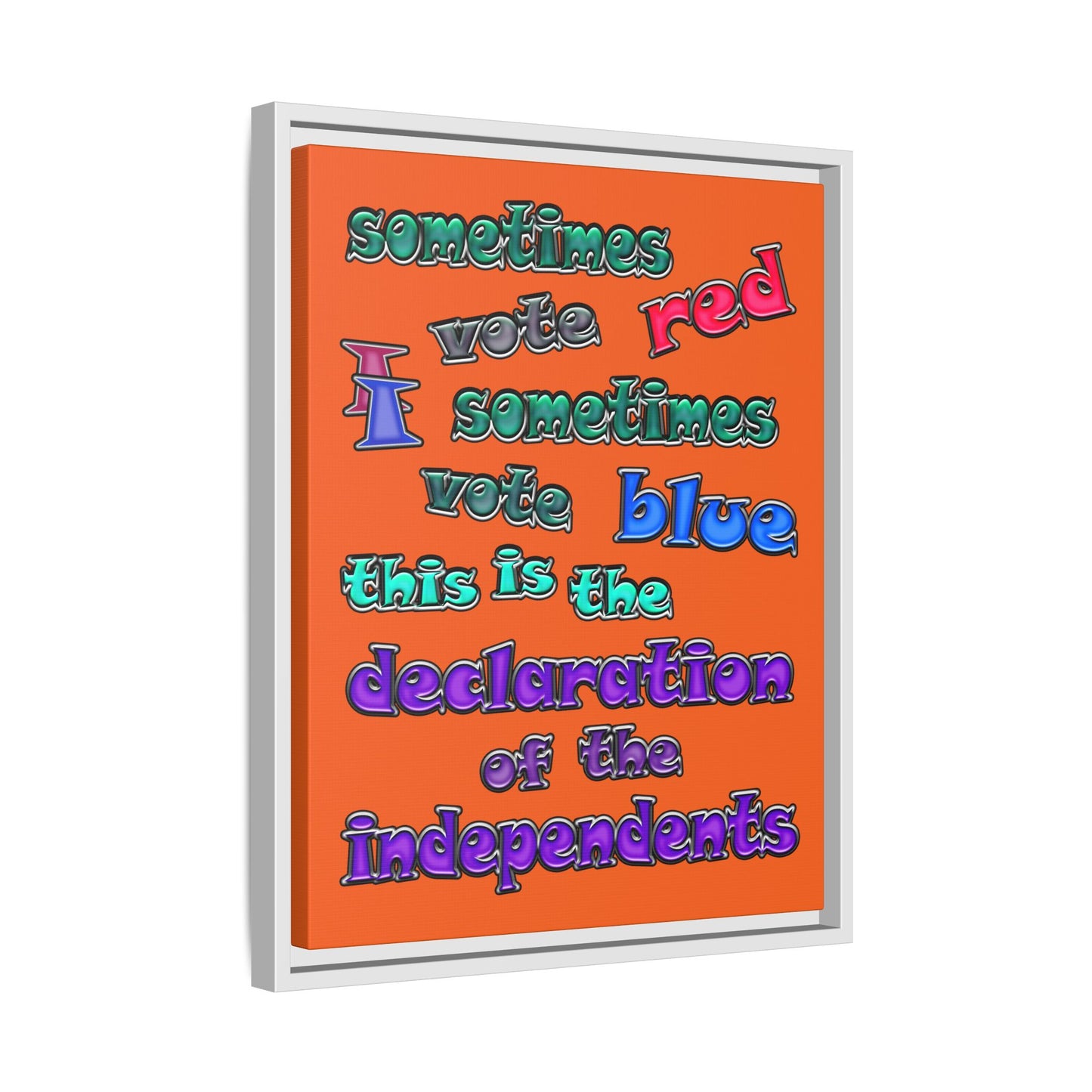 declaration of the independents - framed canvas art (orange)