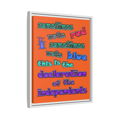 declaration of the independents - framed canvas art (orange)