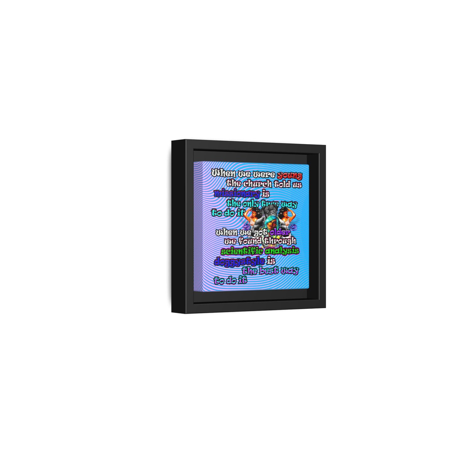 doggystyle - framed canvas art (light blue-purple wave)