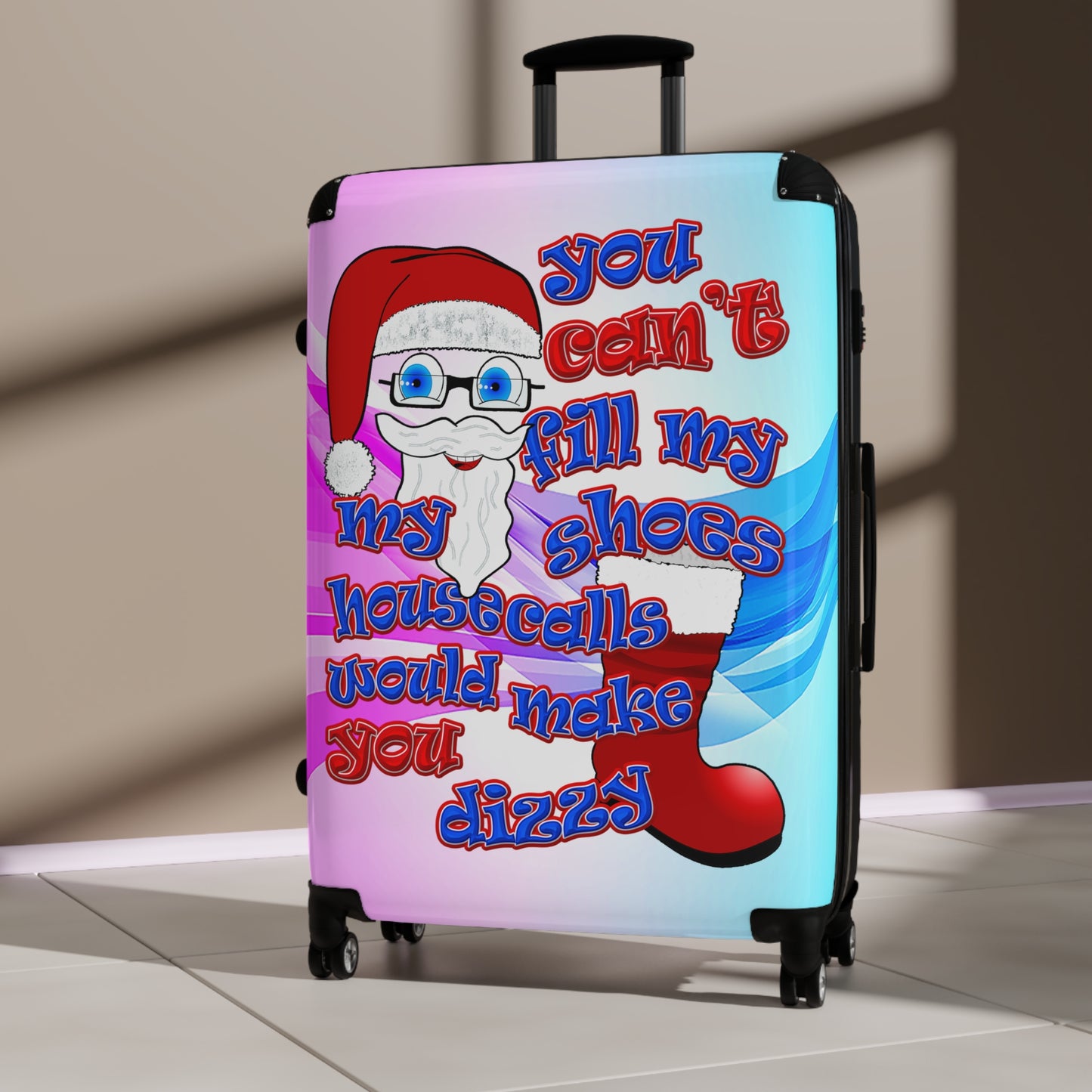santa's shoes - Suitcase (light blue-pink wave)