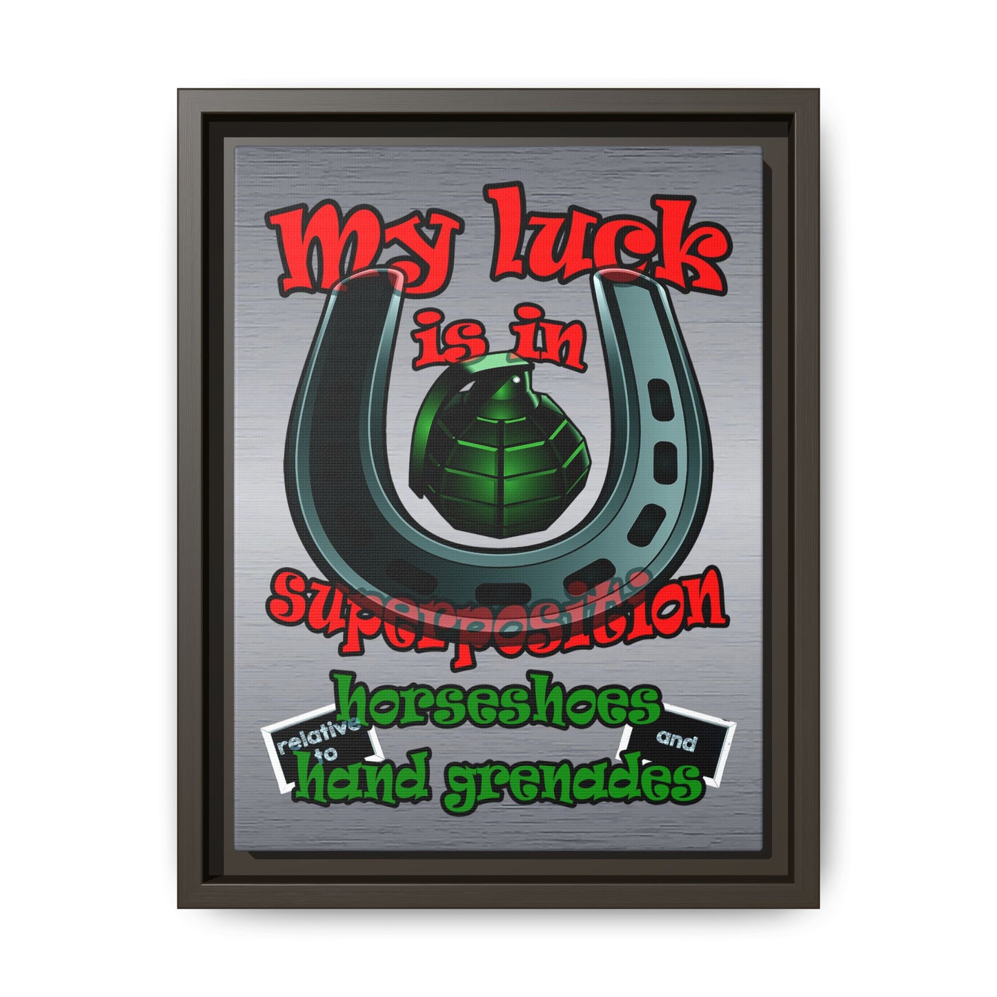 my luck - framed canvas art (brushed nickel)